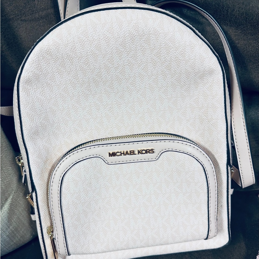 Michael Kors Cream-light pink Mini Backpack with Gold Hardware